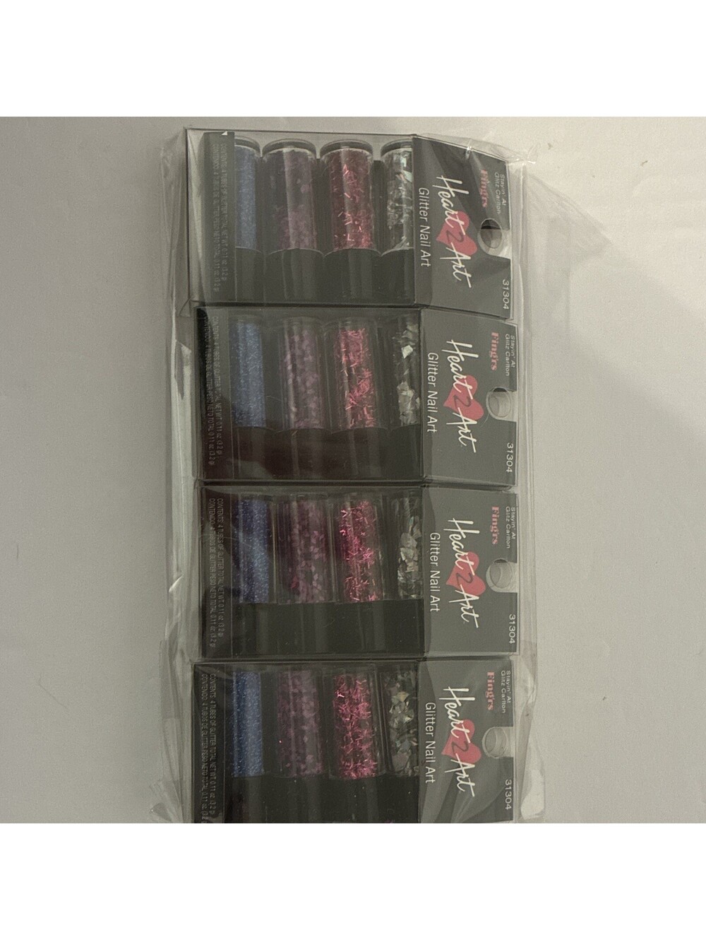 Fing'rs Heart2Art Glitter Nail Art Set 31304 Multicolor Sparkle 4 Tubes